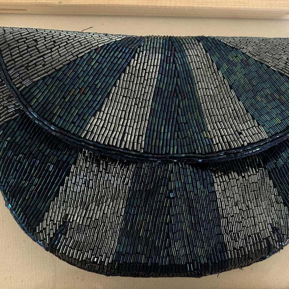 Vintage beaded blue purse